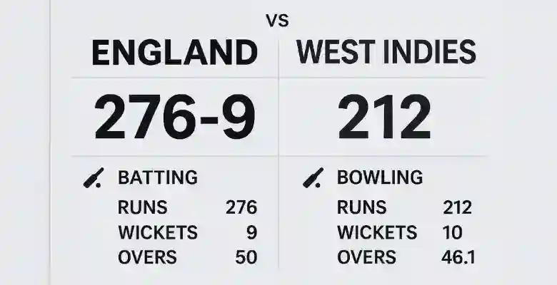 England Cricket Team vs West Indies Cricket Team Match Scorecard