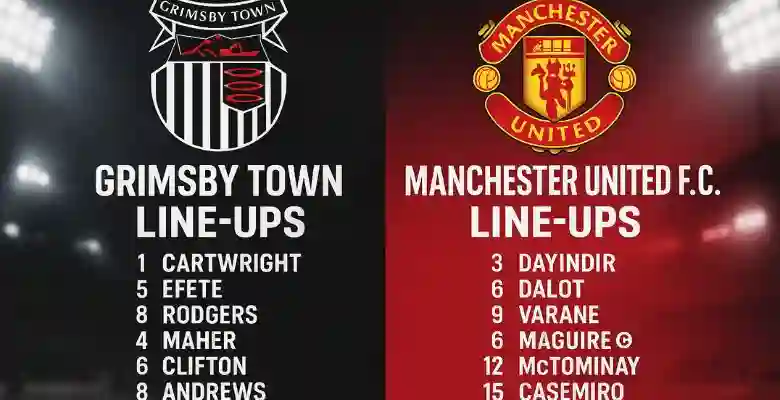 Grimsby Town vs Manchester United F.C. Lineups