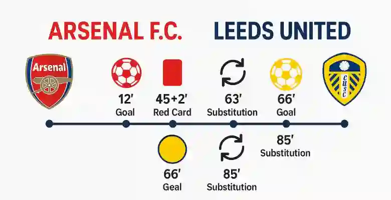 Arsenal F.C. vs Leeds United Timeline