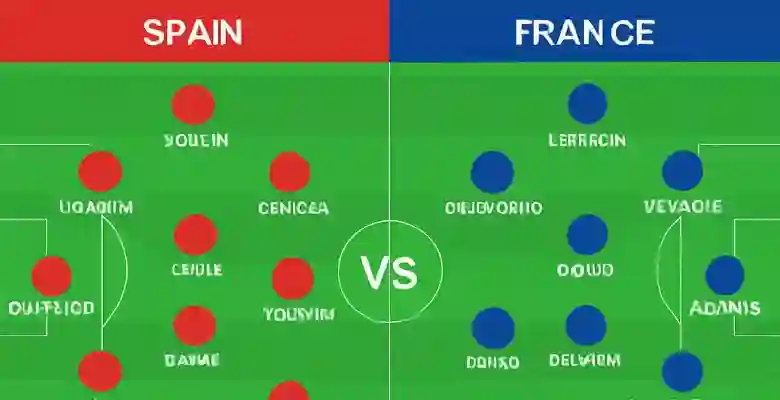 Spain National Football Team vs France National Football Team Lineups